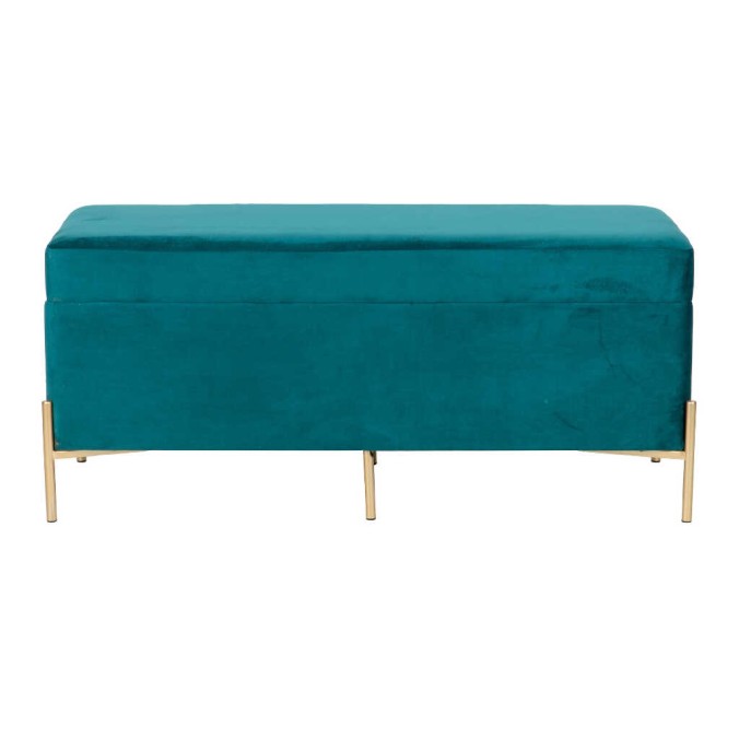 pie de cama velvet con patas metal 100x40x44 cm