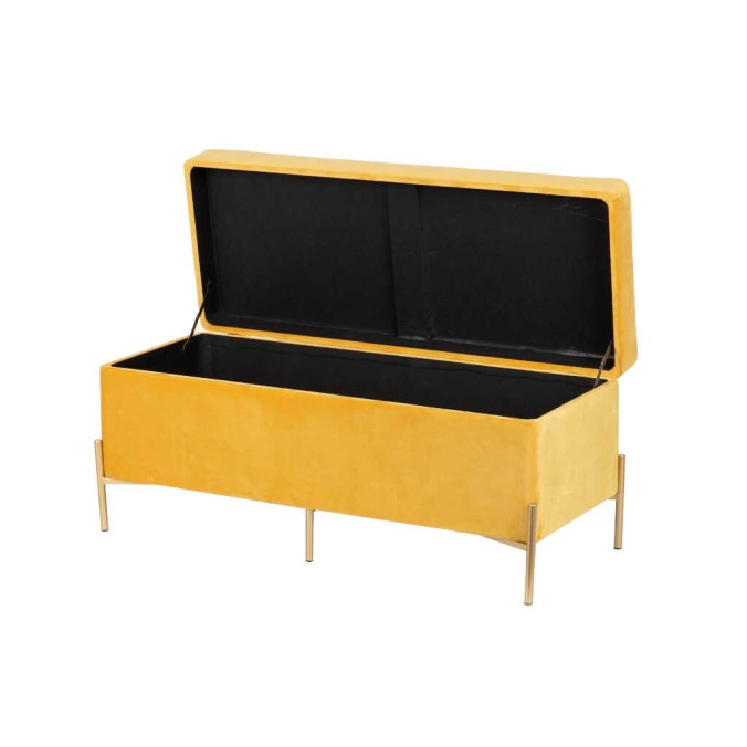 pie de cama velvet con patas metal 100x40x44 cm
