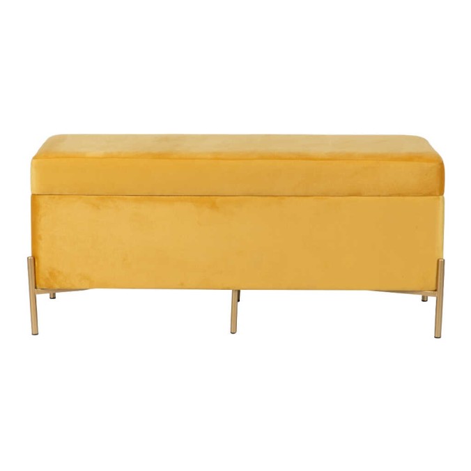 pie de cama velvet con patas metal 100x40x44 cm
