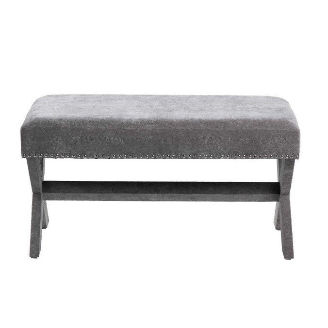 pie de cama velvet gris 95x50x50 cm