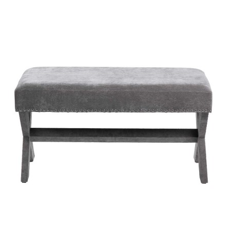 pie de cama velvet gris 95x50x50 cm