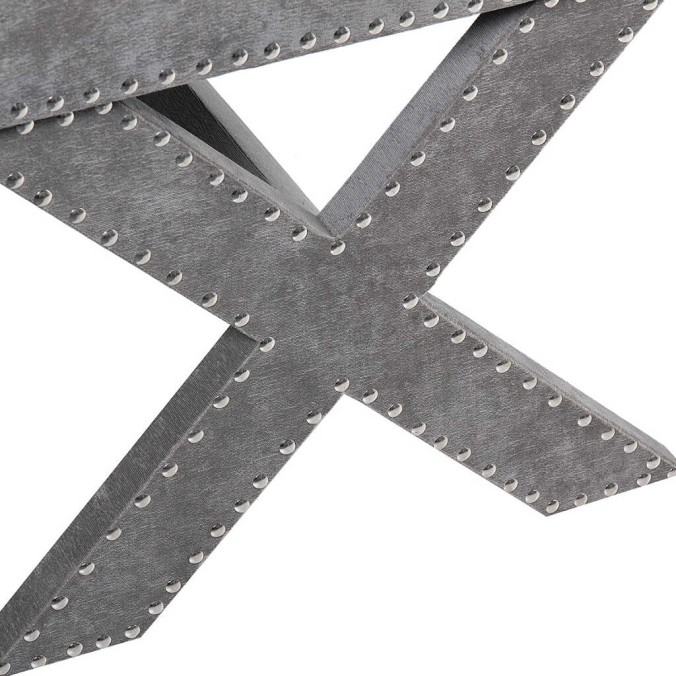 pie de cama velvet gris 95x50x50 cm