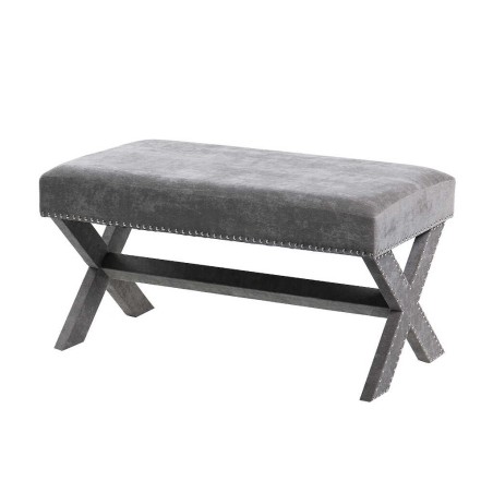 pie de cama velvet gris 95x50x50 cm