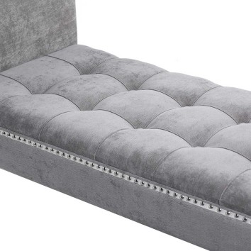 pie de cama velvet gris capitone  136x46x65 cm 2