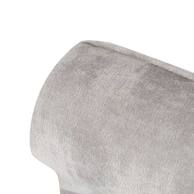 pie de cama velvet gris capitone 88x41x64 cm