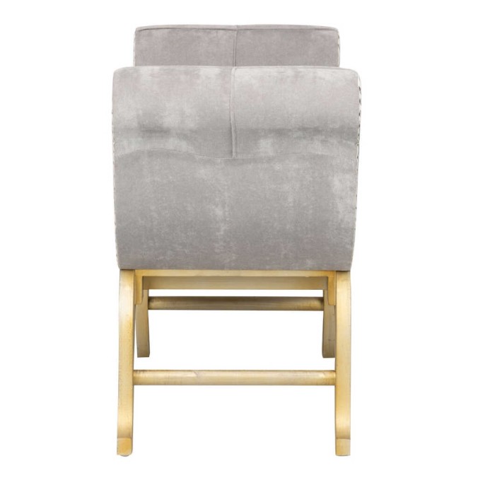 pie de cama velvet gris capitone 88x41x64 cm