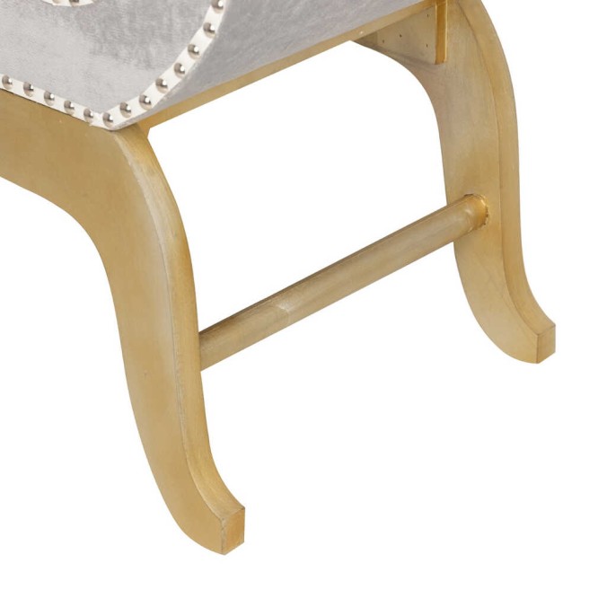 pie de cama velvet gris capitone 88x41x64 cm