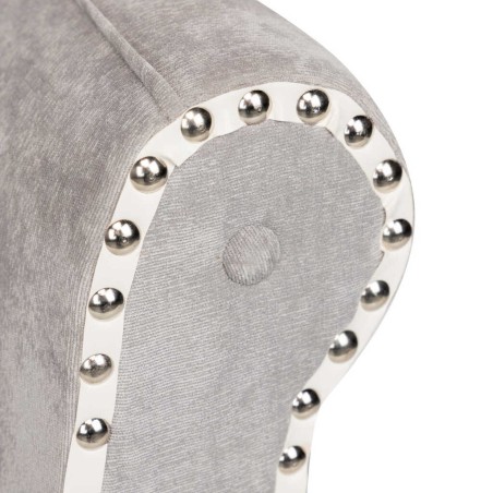 pie de cama velvet gris capitone 88x41x64 cm