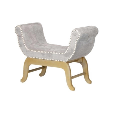 pie de cama velvet gris capitone 88x41x64 cm