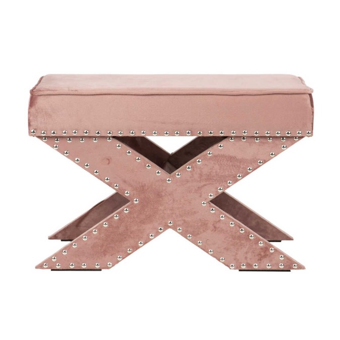 pie de cama velvet rosa 62x42x37 cm pie de cama velvet rosa 62x42x37 cm