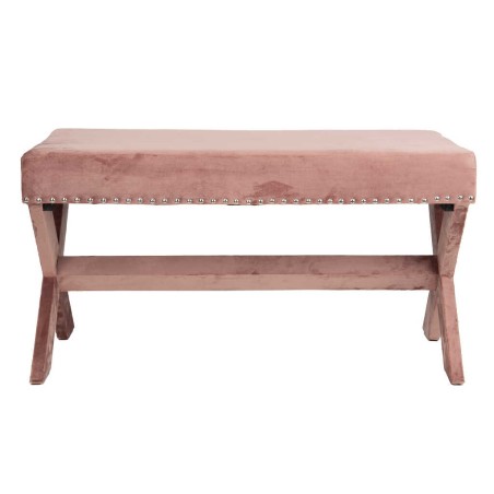pie de cama velvet rosa 95x50x50 cm