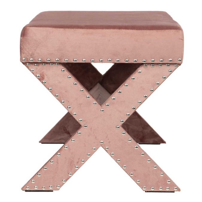 pie de cama velvet rosa 95x50x50 cm