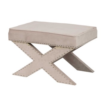 pie de cama velvet topo  62x42x37 cm