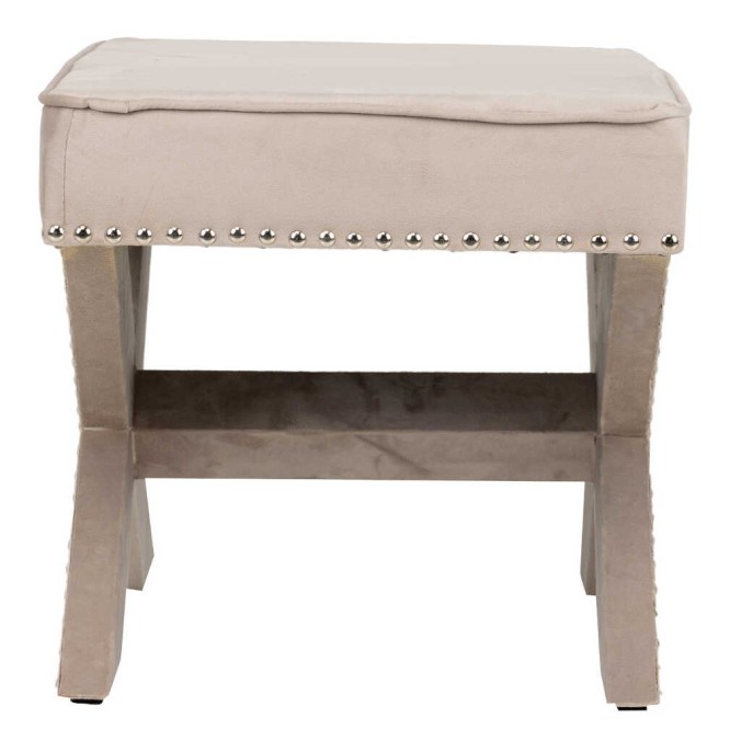 pie de cama velvet topo  62x42x37 cm