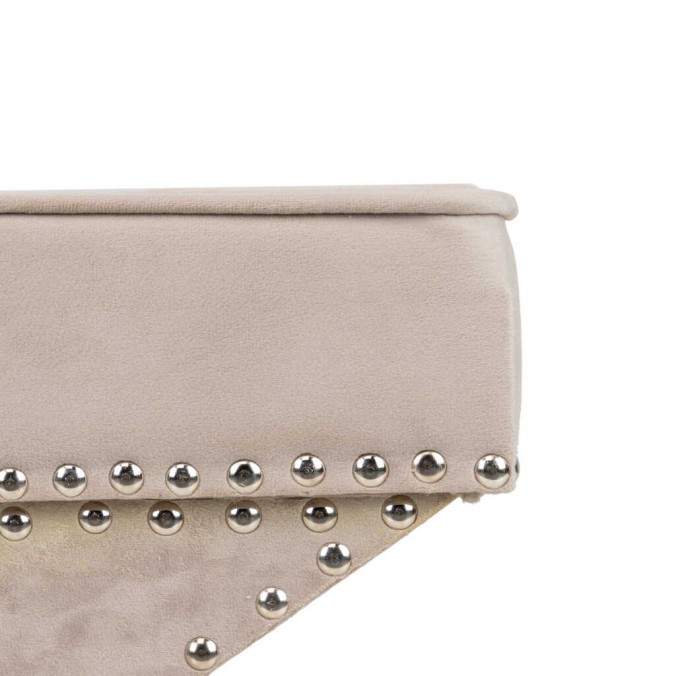 pie de cama velvet topo  62x42x37 cm