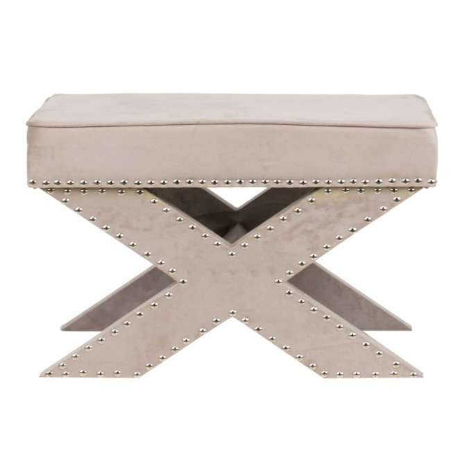 pie de cama velvet topo  62x42x37 cm