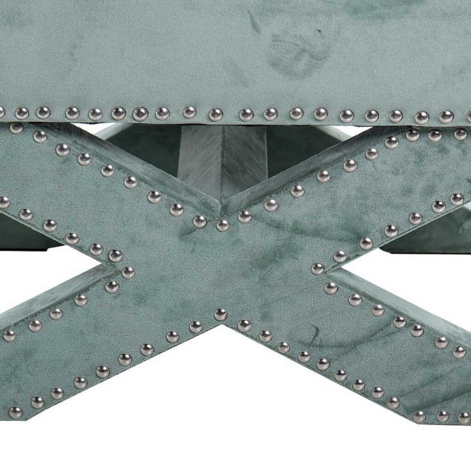 pie de cama velvet verde 62x42x37 cm