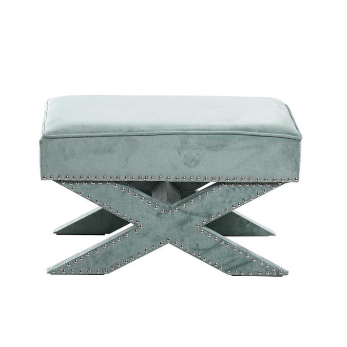 pie de cama velvet verde 62x42x37 cm