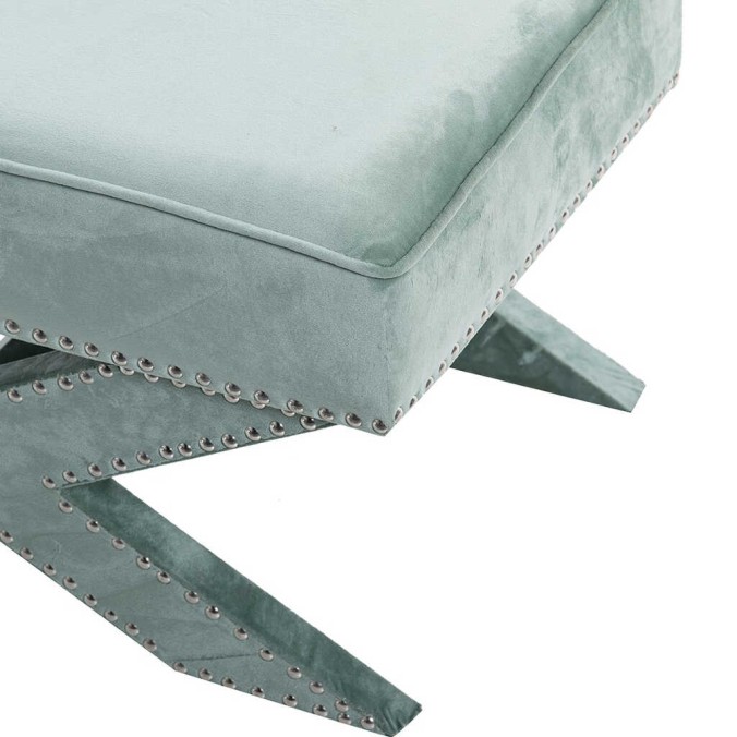 pie de cama velvet verde 62x42x37 cm