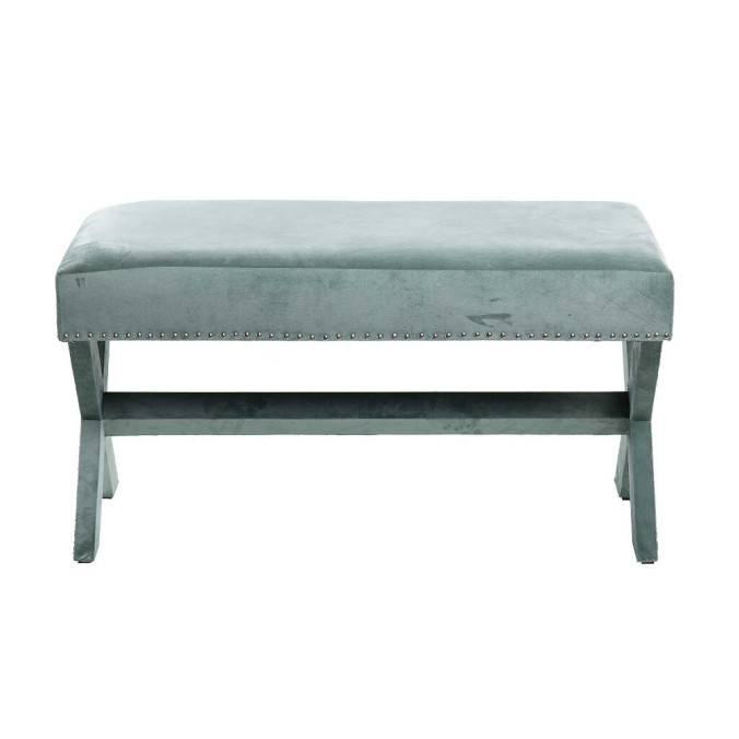 pie de cama velvet verde 95x50x50 cm