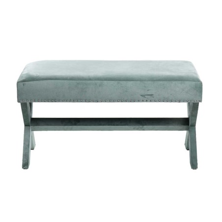 pie de cama velvet verde 95x50x50 cm