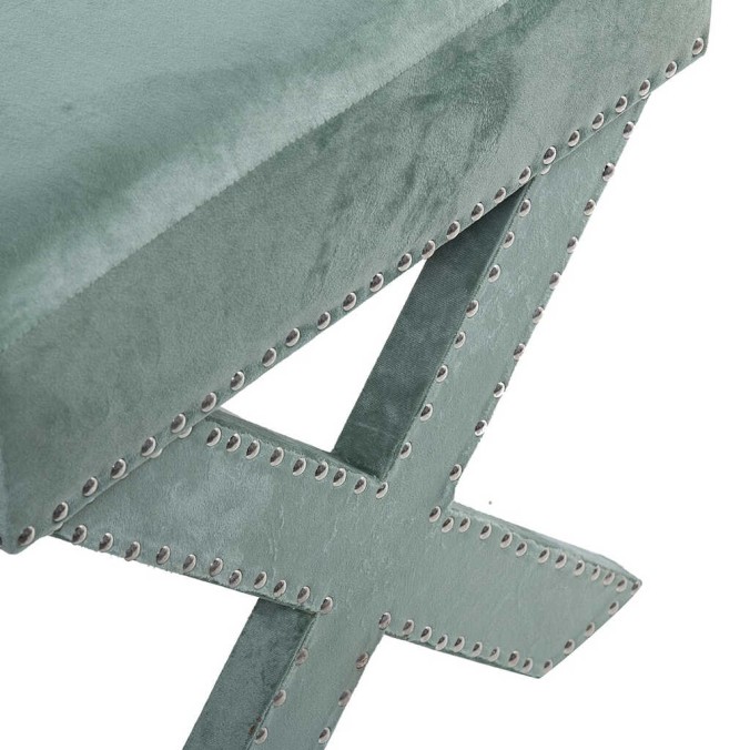 pie de cama velvet verde 95x50x50 cm