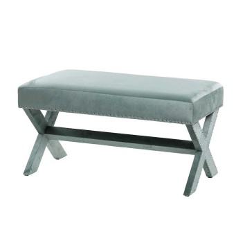 pie de cama velvet verde 95x50x50 cm
