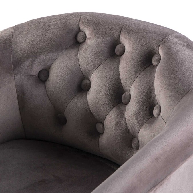 butaca velvet capitone patas madera 61x61x71 cm