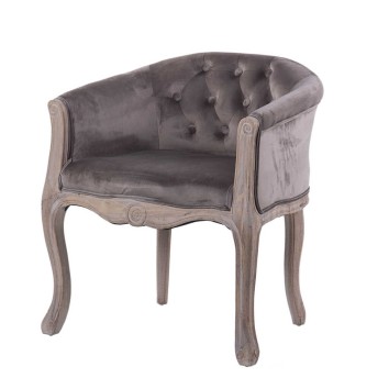 butaca velvet capitone patas madera 61x61x71 cm