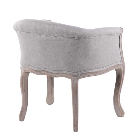 butaca lino beige capitone patas madera 61x61x71cm