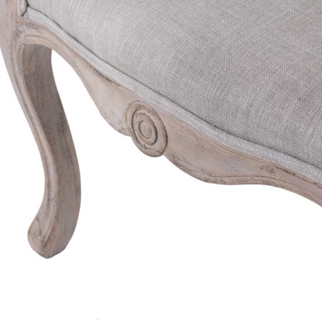 butaca lino beige capitone patas madera 61x61x71cm