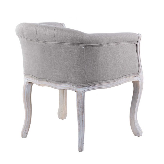 butaca lino beige capitone madera 61x61x71cm