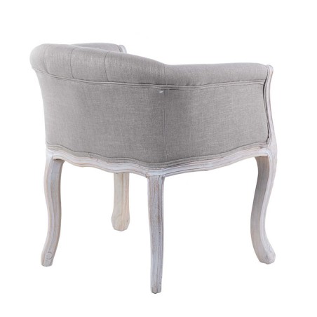 butaca lino beige capitone madera 61x61x71cm
