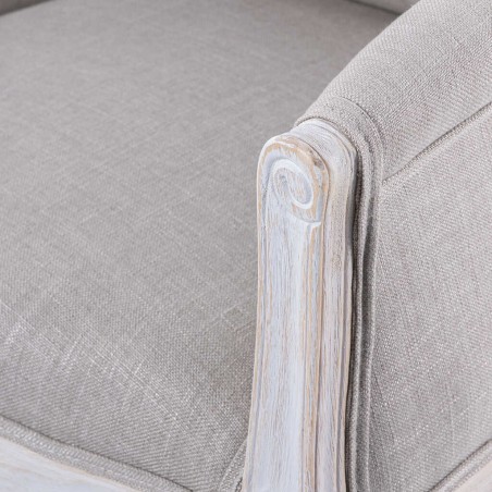 butaca lino beige capitone madera 61x61x71cm