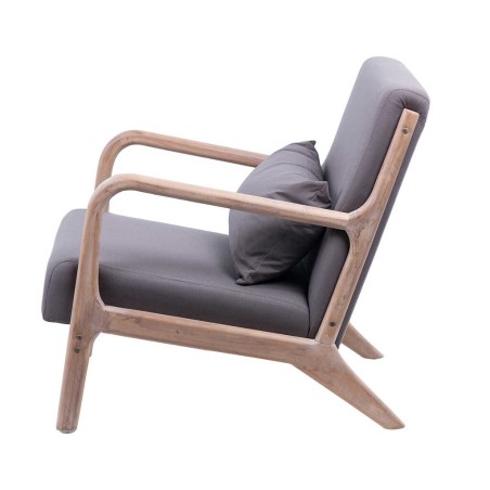 butaca madera roble lino marron 66x85x74 cm