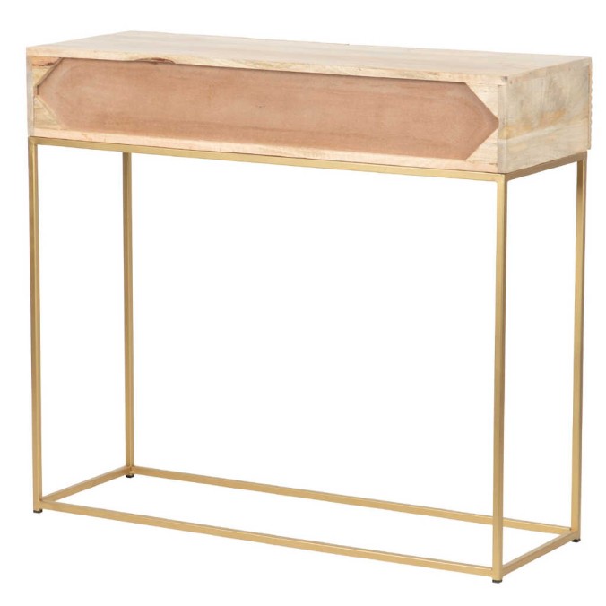 consola madera mango-metal 100x35x90 cm