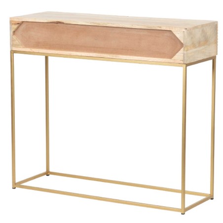 consola madera mango-metal 100x35x90 cm