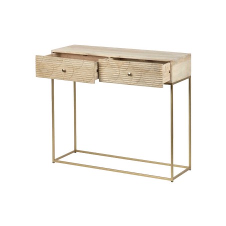 consola madera mango-metal 100x35x90 cm