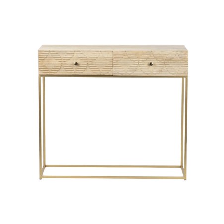 consola madera mango-metal 100x35x90 cm