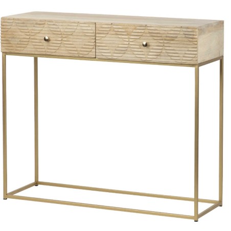consola madera mango-metal 100x35x90 cm