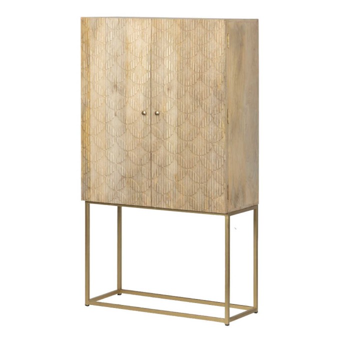 cabinet alto madera mango-metal 90x40x165 cm