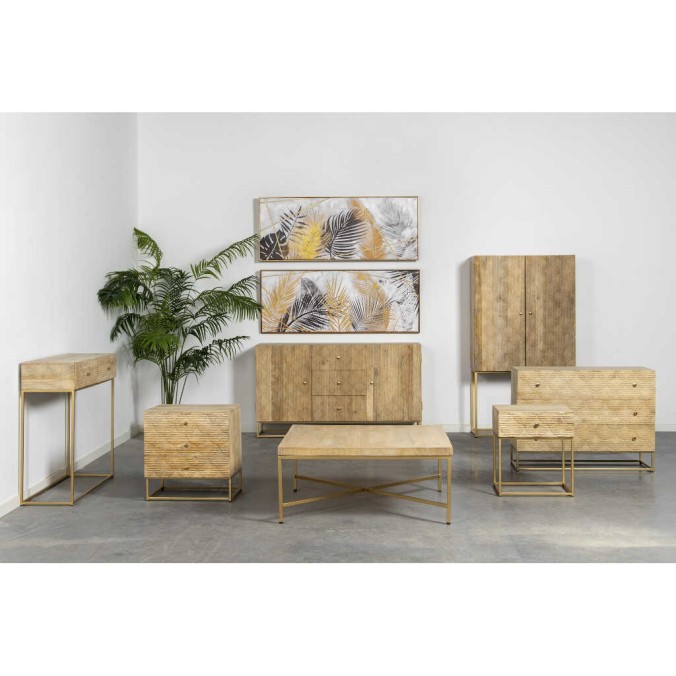 mesita madera mango-metal 48x38x55 cm