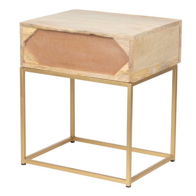 mesita madera mango-metal 48x38x55 cm