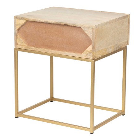 mesita madera mango-metal 48x38x55 cm