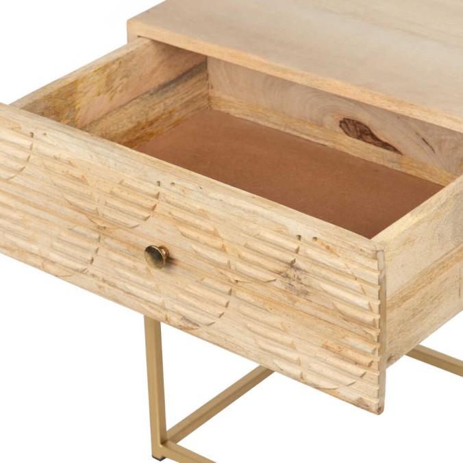 mesita madera mango-metal 48x38x55 cm