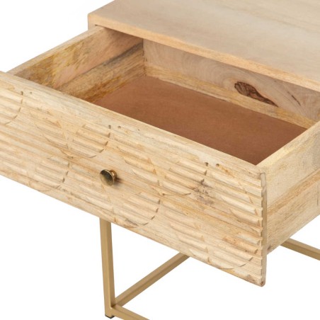 mesita madera mango-metal 48x38x55 cm