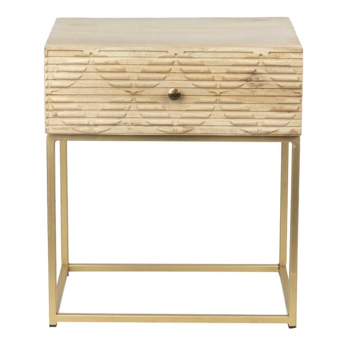 mesita madera mango-metal 48x38x55 cm