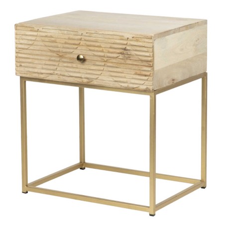 mesita madera mango-metal 48x38x55 cm