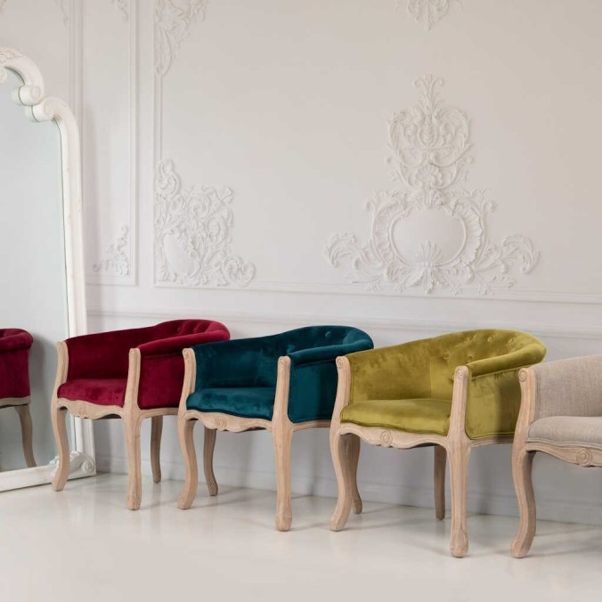 butaca velvet capitone patas madera 61x61x71 cm