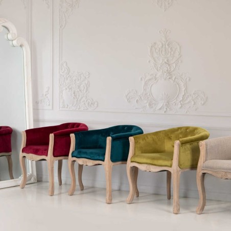 butaca velvet capitone patas madera 61x61x71 cm